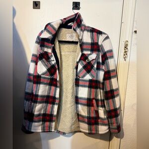 Fleece lined plaid jacket